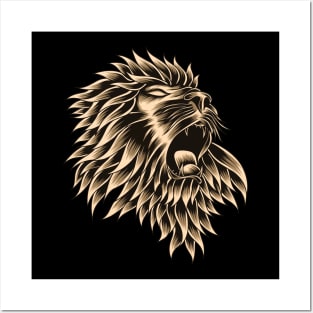 Artwork Illustration The Head Of The Wise Lion King Posters and Art